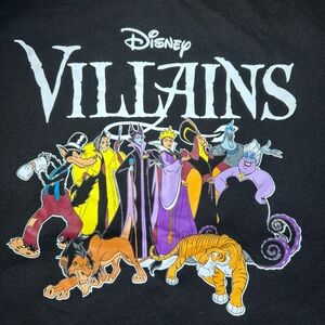 Disney Villains Black Graphic Print T-Shirt Size XL
